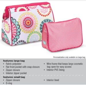 Thirty one gifts cosmetic duo with bonus zip pouch